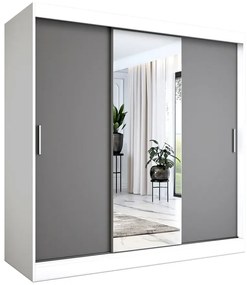 Szafa przesuwna biały + antracyt 200 cm - Massi 6X