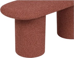 Ceglasta tapicerowana ławka z materiału bouclé Rull – noo.ma