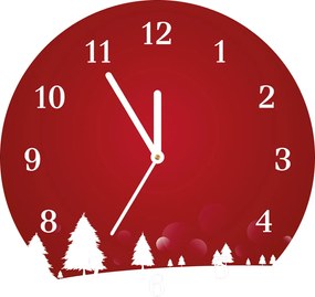 Zegar ścienny Choinki Święta Płatki Śniegu