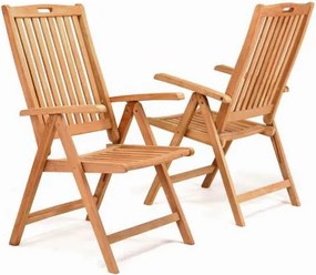 Tekowe krzesło składane DIVERO, 2 sztuki