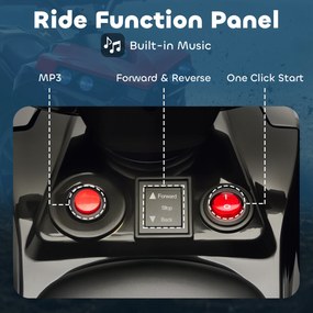 AIYAPLAY Dziecięcy quad elektryczny 6V dziecięcy quad z funkcją przodu/tyłu, muzyką, reflektorami LED Czerwony