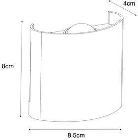 Lampa ścienna zewnętrzna czarna w komplecie z diodą LED 2-punktowa IP54 - Silly