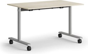 Mobilny stół MATCH, 120x80 cm, szara podstawa, dąb naturalny