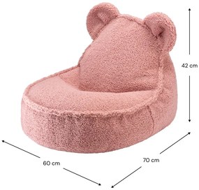 Różowy dziecięcy worek do siedzenia z materiału bouclé Bear – Wigiwama