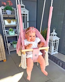 Różowa huśtawka królik dla dziewczynki S6-C04