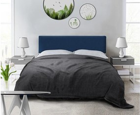 Tapicerowane łóżko Nefryt 170x212x90 cm, powierzchnia spania 160x200 cm, schowek, podnośnik, tkanina Monolith granatowy