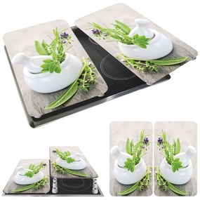Szklane płyty ochronne HERB GARDEN na kuchenkę – 2 sztuki, WENKO