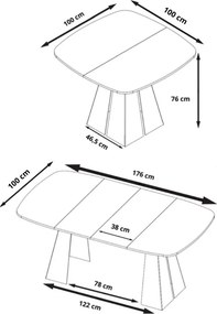Industrialny stół rozkładany Vigo 100-176 cm