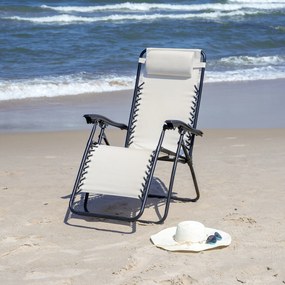 Fotel ogrodowy rozkładany Relax beżowy PATIO