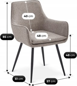 Krzesło Tapicerowane do Jadalni EDRICK Brązowe Nowoczesne Loft