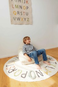 Dywan dziecięcy ABECADŁO COLOR  Ø120 cm beżowy z literkami do nauki LORENA CANALS