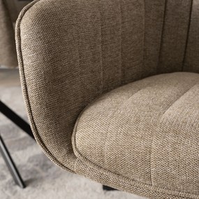 Krzesło Tapicerowane Obrotowe do Salonu MUMBAI Beżowe Nowoczesne