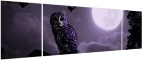 Obraz - Nocna sowa, fioletowy (170x50 cm)