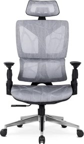 Fotel Biurowy Ergonomiczny Obrotowy MARTIN Szary Nowoczesny