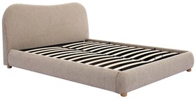 Łóżko ze skrzynią  160 x 200 cm - Tkanina - Taupe - VANARI