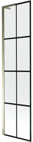 Mexen Next L parawan nawannowy 1-skrzydłowy 50 x 150 cm, czarny wzór, złoty - 895-050-000-03-77-50