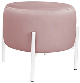 Pufa OLA LOFT ławka podnóżek metal biała MG58