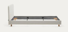 Szare tapicerowane łóżko jednoosobowe bez stelaża 90x200 cm Valma – Kave Home