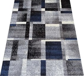 Szaro-turkusowy dywan w geometryczne wzory K4-Z39