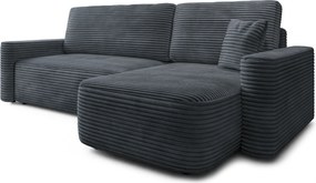 Masseno Narożnik NERI z funkcją spania i pojemnikiem na pościel Narozniki L, Rozkładana sofa - Grafitowy, TILIA 90