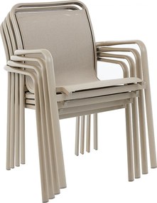 Zestaw 2 sztaplowanych krzeseł ogrodowych z aluminium i tkaniny siatkowej - Taupe - VELYRA od MYLIA