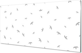 Szkło do Kuchni na Ścianę Subtelne Szare Ptaki