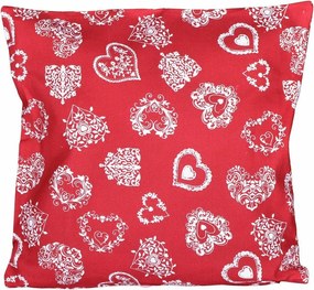 Świąteczna poszewka na poduszkę Serce czerwony, 40 x 40 cm