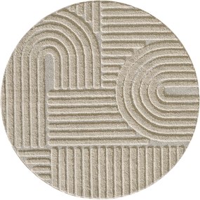 Dywan nowoczesny 3D Art beżowy 120 cm x 120 cm koło