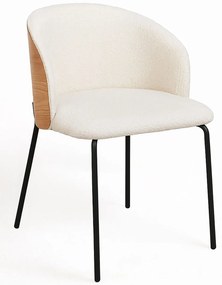 Krzeso Glacia w kolorze biaym z tapicerowanym drewnianym oparciem