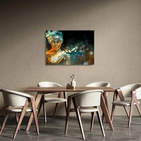 Obraz na szkle złotej wróżki (70x50 cm)