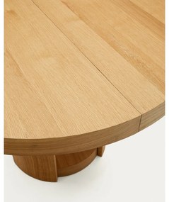 Okrągły rozkładany stół z dodatkowym blatem w dekorze dębu ø 120 cm Artis – Kave Home