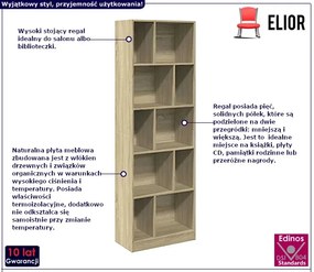 Regał z wieloma przegródkami w kolorze dębu sonoma - Fierro