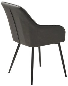 Ciemnoszare krzesło z imitacji skóry Melfort – Unique Furniture
