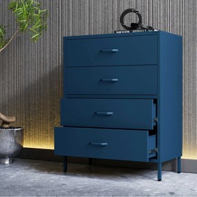 Komoda szafka metalowa granatowa Modern CARLA, 800 x 1015 x 400 mm
