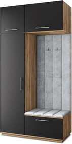 Masseno Garderoba REMA 120/240/60 cm Nowoczesna Szafa do Przedpokoju Dąb wotan