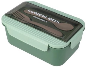 Szczelny lunchbox ze sztućcami, 21 x 14 x 7 cm