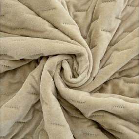 Aksamitna narzuta na łóżko ASTRALIA, beżowy Rozmiar: 200 x 220 cm