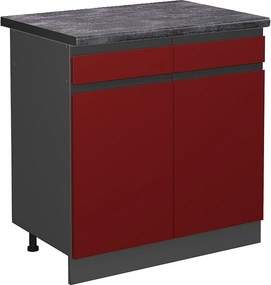 Szafka dolna do kuchni czerwony 80x60x81.6 r-line