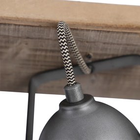 Inteligentny reflektor stalowy z drewnem, regulowany, w tym 3 Wi-Fi GU10 - EmadoPrzemysłowy Oswietlenie wewnetrzne