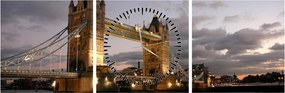 Obraz - Tower Bridge nocą (z zegarem) (90x30 cm)