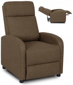Fotel Rozkładany Wypoczynkowy z Podnóżkiem DANNY Brązowy Nowoczesny