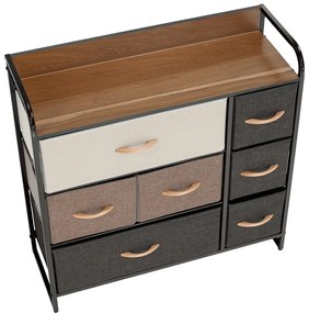 Komoda z szufladami z tkaniny HAZEL TYP 3, brązowy, XL