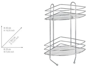 2-piętrowa narożna półka ścienna ze stali chromowanej Wenko Exclusive