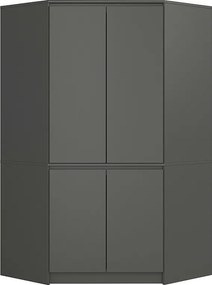 Szafa narożna AKORD S100 Grafit Szary 100 cm 4 drzwi fronty kolor Grafit Szary mat 6 półek 100x50x180 cm