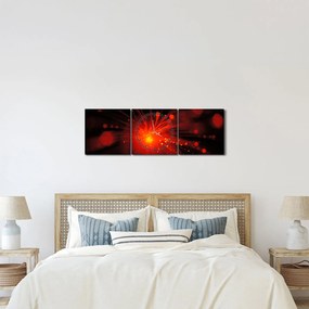 Obraz błyszczącej abstrakcji (z zegarem) (90x30 cm)