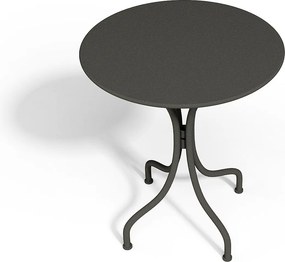 Metalowa jadalnia ogrodowa - stół śr.60cm i 2 sztaplowane krzesła - Ciemnoszary - MIRMANDE