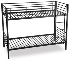 Łóżko Piętrowe Dla Dzieci 90x200 cm RODEZ Metalowe Czarne