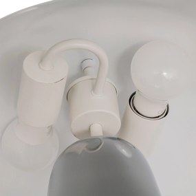 Lampa nocna grzybek OMIA, srebrna, wys. 34 cm