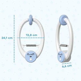 PawHut Interaktywna zabawka dla kota USB ładowalna, Zawieszana na drzwi Skacząca mysz dla kotów, 24,1 x 13,8 x 6,6 cm Biała | Aosom PL
