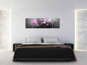 Obraz różowych kul (170x50 cm)